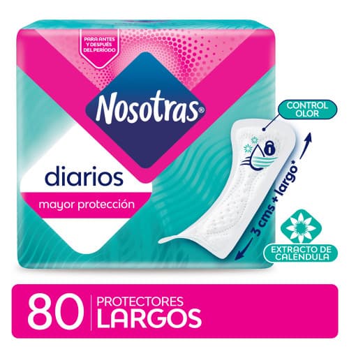 Protectores Diarios Largos 80un